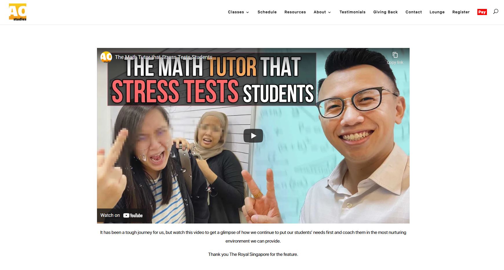 AO Studies Maths Tuition