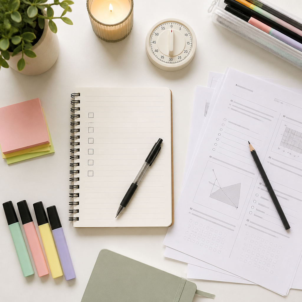 A mistake checklist and revision materials show how to avoid mistakes in exams with a focused final checking routine.
