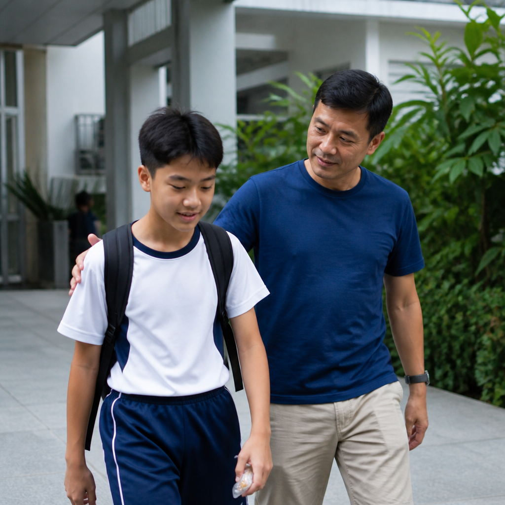 A Singapore family reflecting on a confirmed DSA Singapore placement and secondary school pathway.