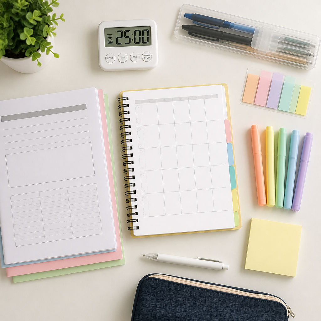 Revision materials arranged for online tutoring and exam preparation in Singapore.