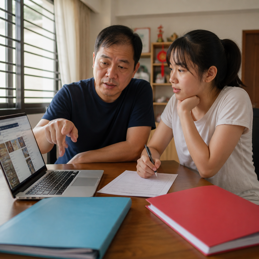 Singapore parent and teen reviewing what ITE means as a post-secondary pathway after results day.
