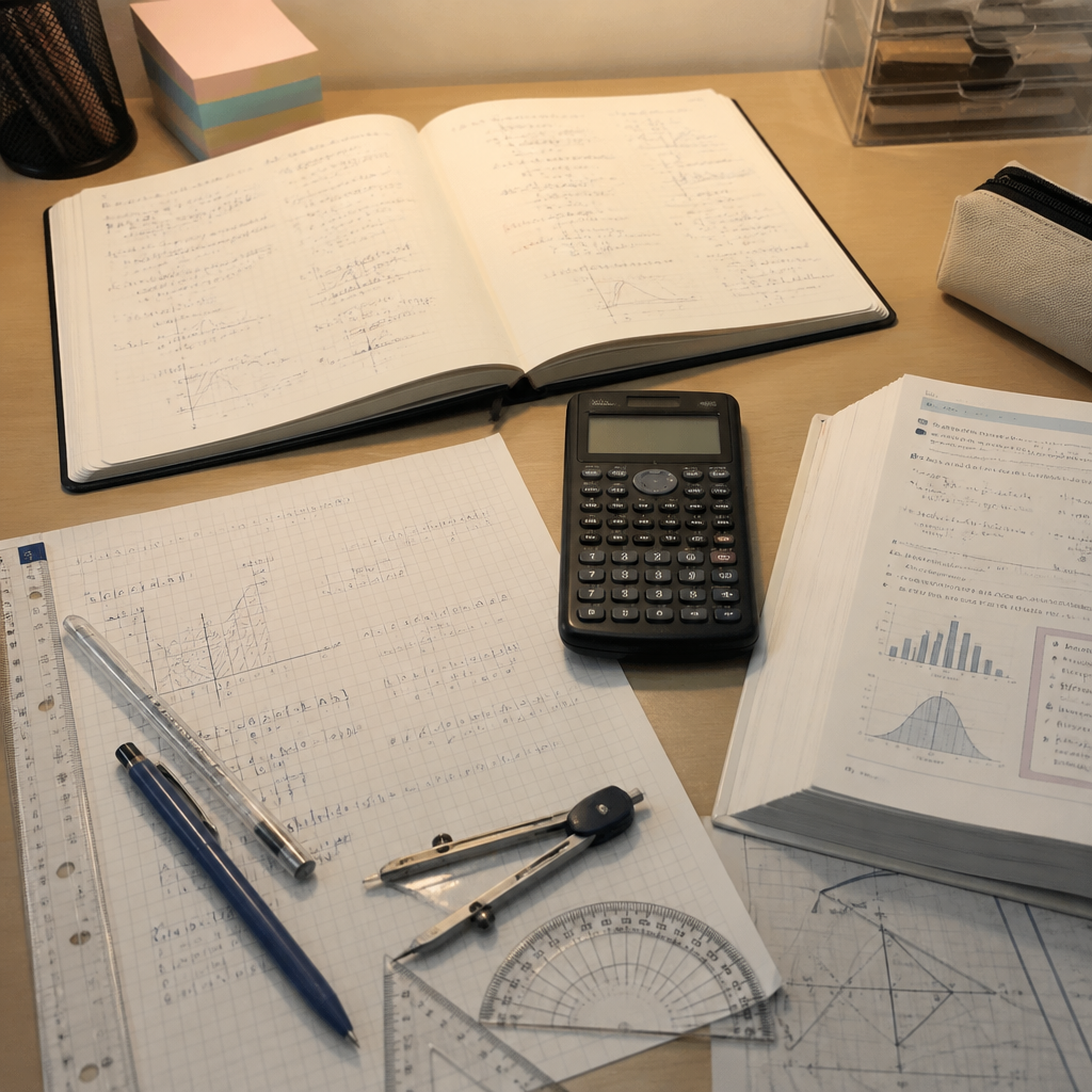 Math revision materials showing the breadth of H2 Math topics in Singapore JC.