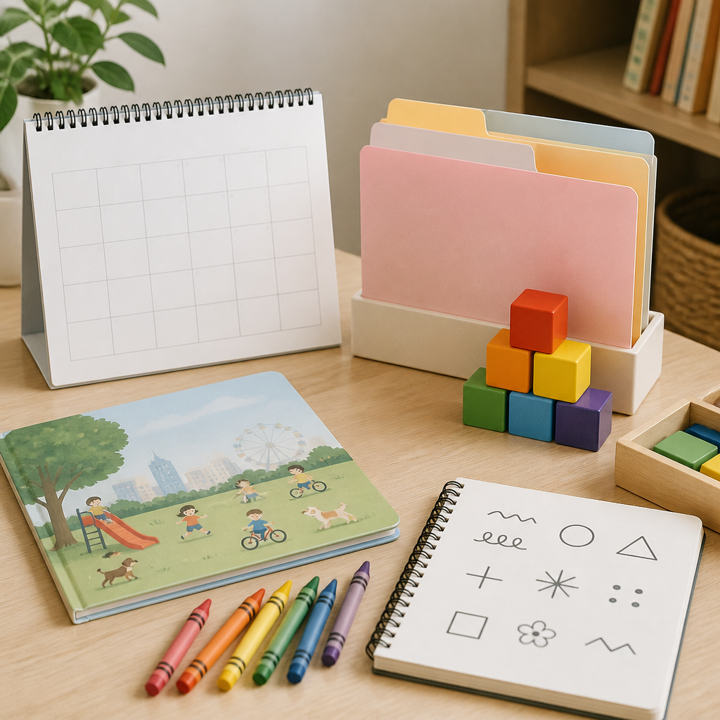 A conceptual still life showing the broader school readiness skills discussed in the MOE Kindergarten guide.