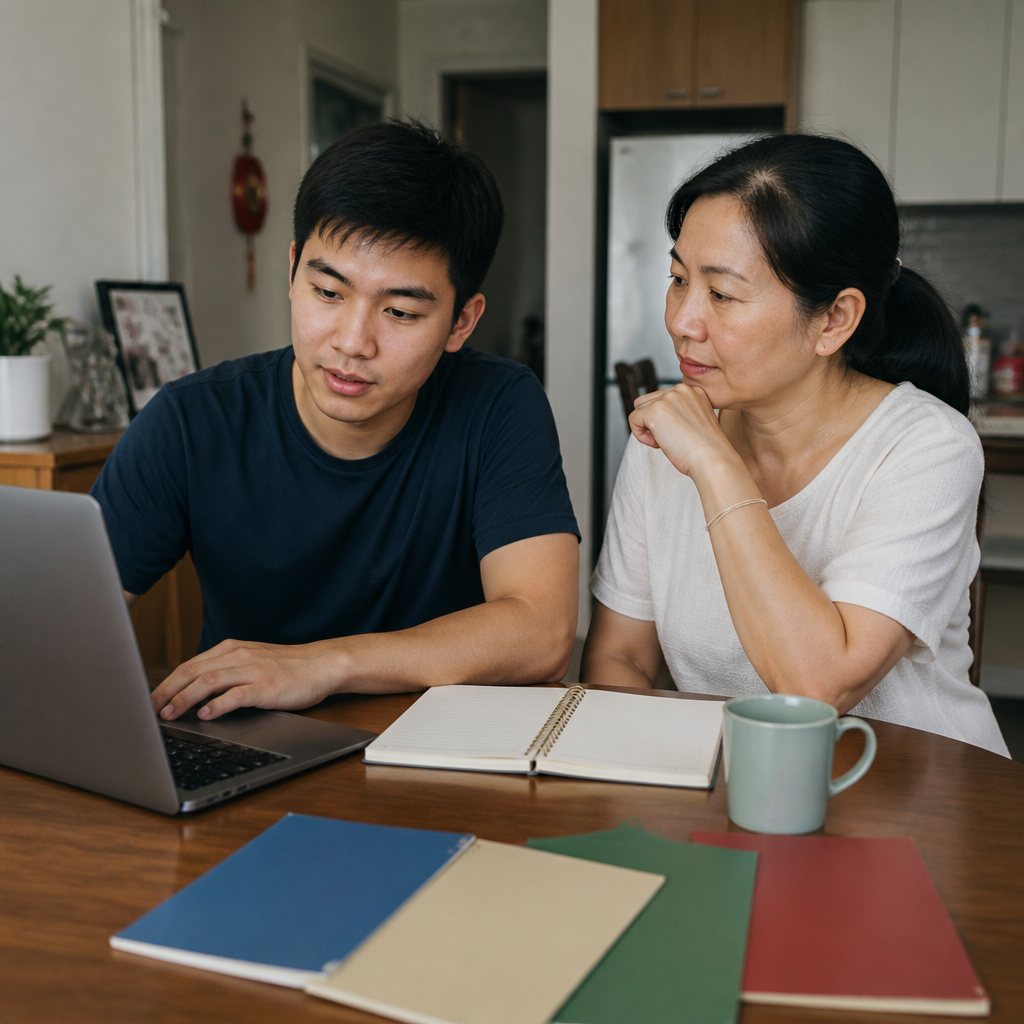 A polytechnic graduate and parent reviewing post-diploma options in Singapore.
