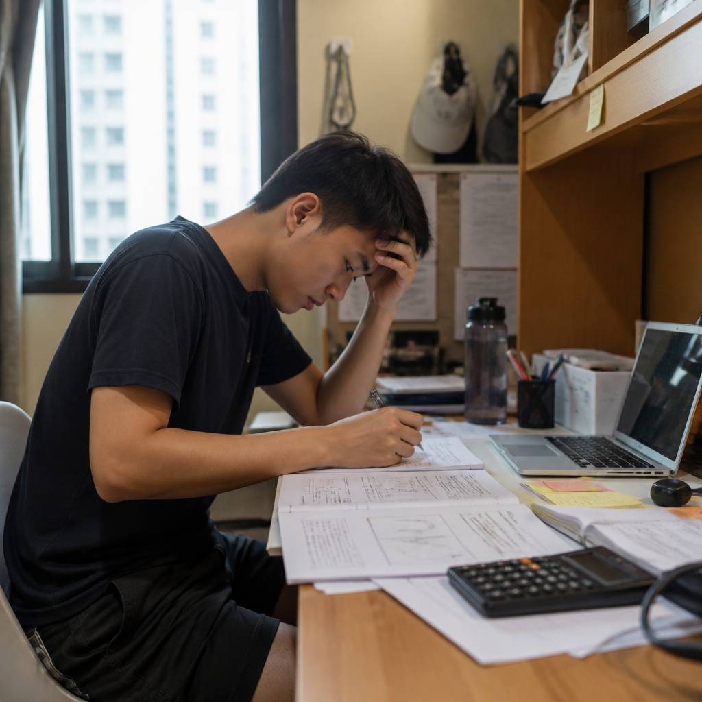 A Singapore student preparing academically for the next step after polytechnic.