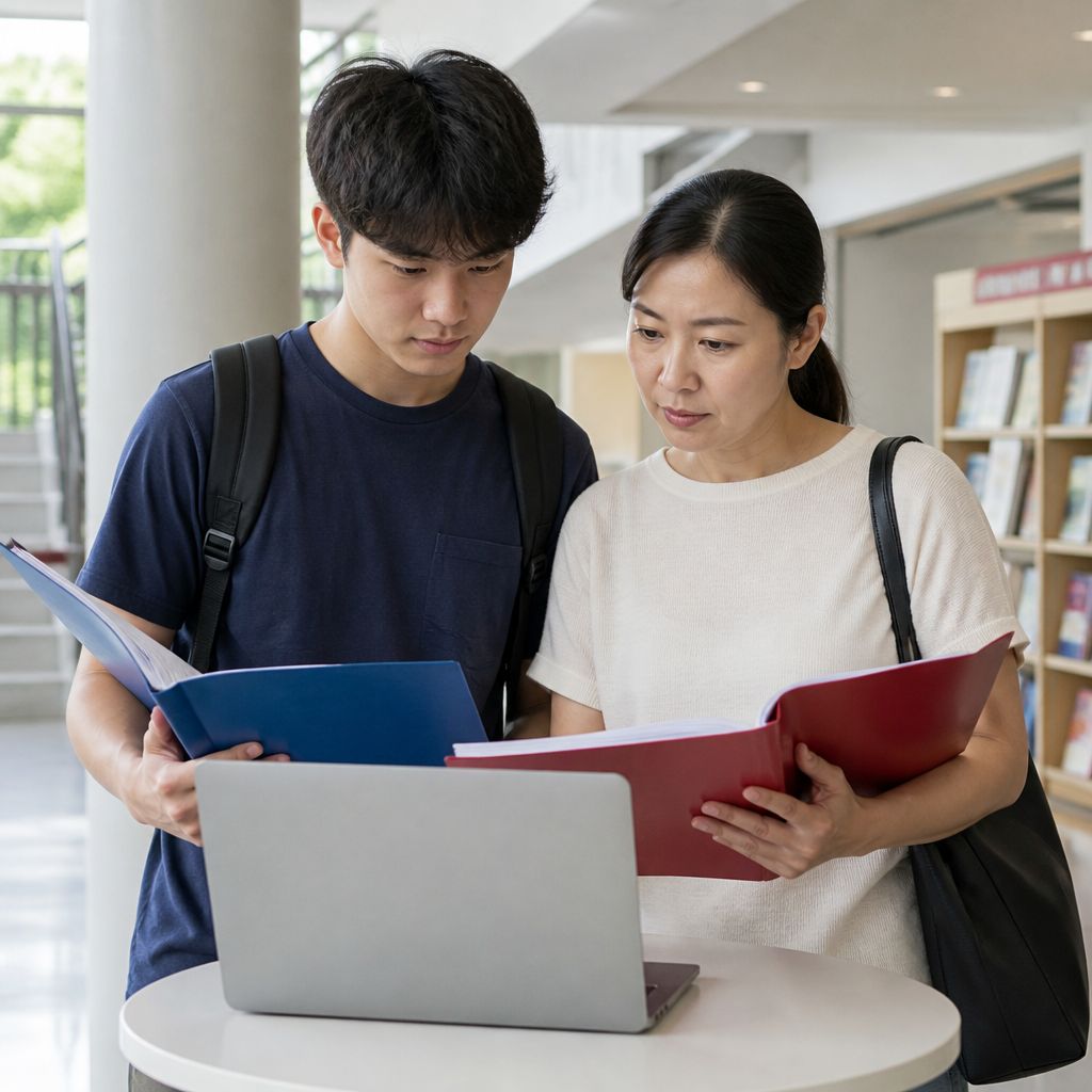 A student and parent weighing a posted poly course against an appeal option.
