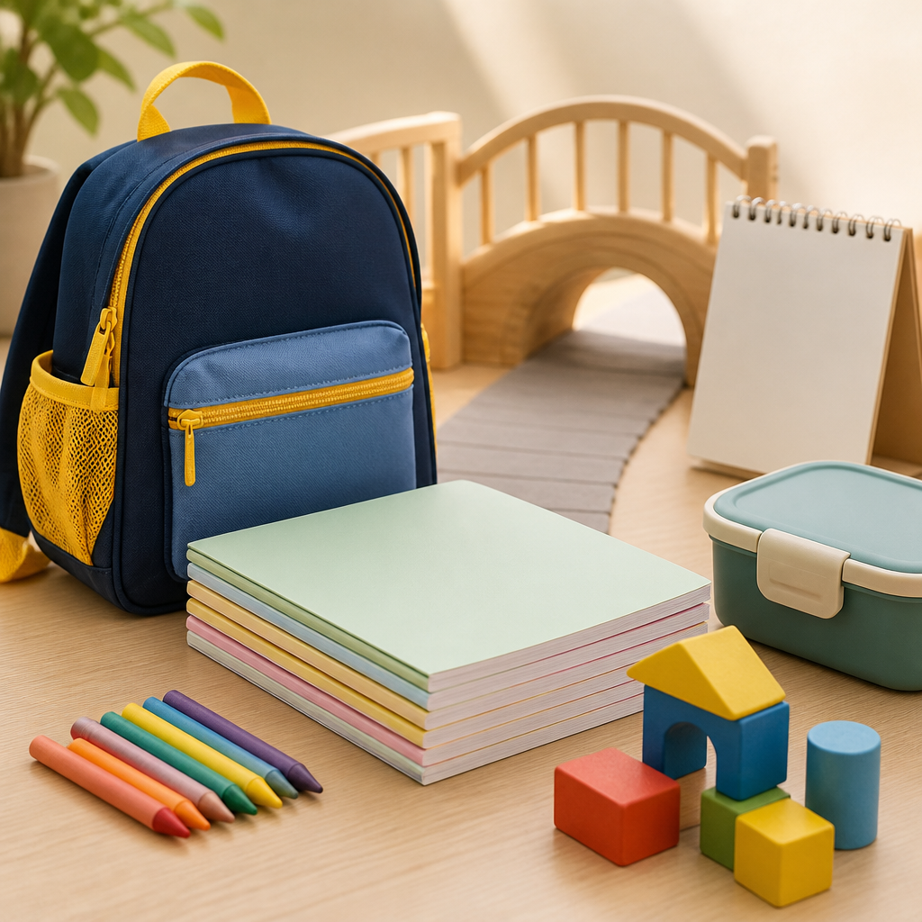 A conceptual still life showing preschool as a bridge to Primary 1 readiness.