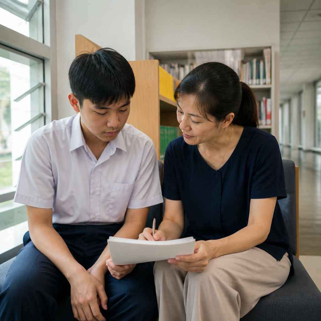 A Singapore parent and teenager have a supportive check-in about growing up.