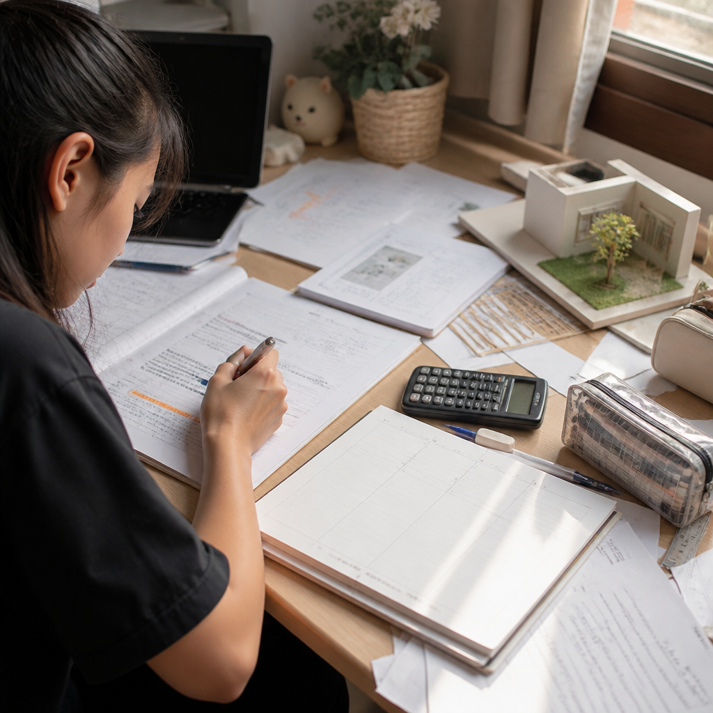 A secondary school student revising at a desk, showing how learning style matters after O-Levels.