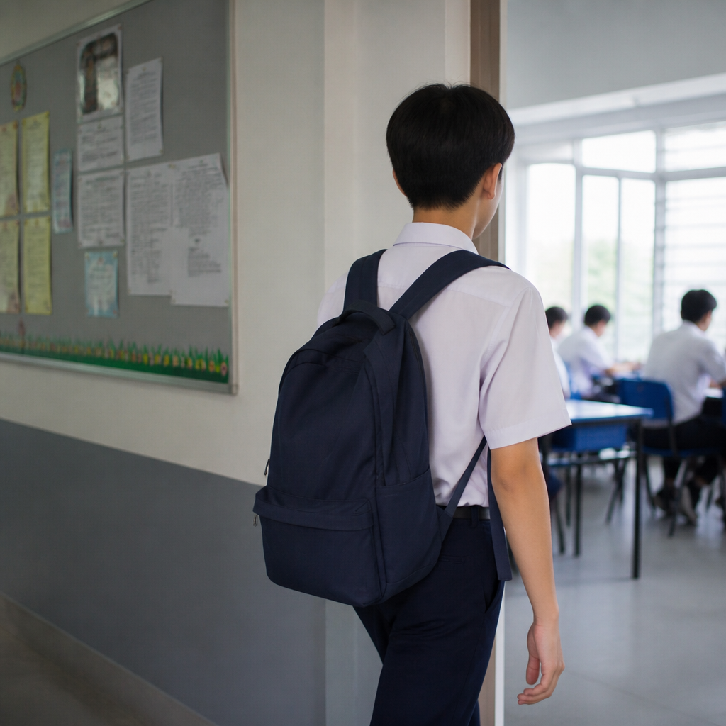 A Singapore secondary school environment that reflects the importance of fit and adjustment after PSLE.
