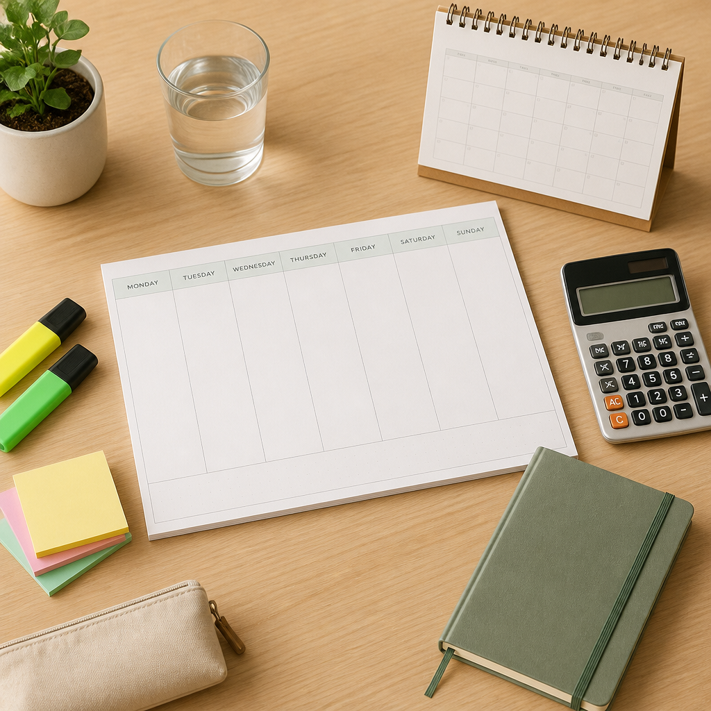 A calm desk setup representing a more sustainable student routine and better life balance in Singapore.